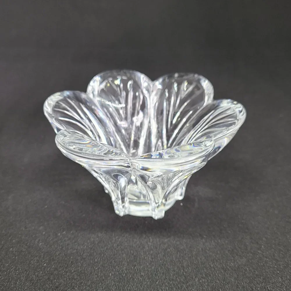 Floral shape Cristal D'Argues France candleholder. Genuine Lead Crystal. - Picture 1 of 6